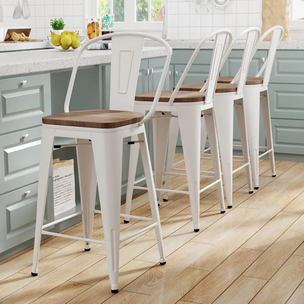 Set of 4 Farmhouse Counter Height Chairs